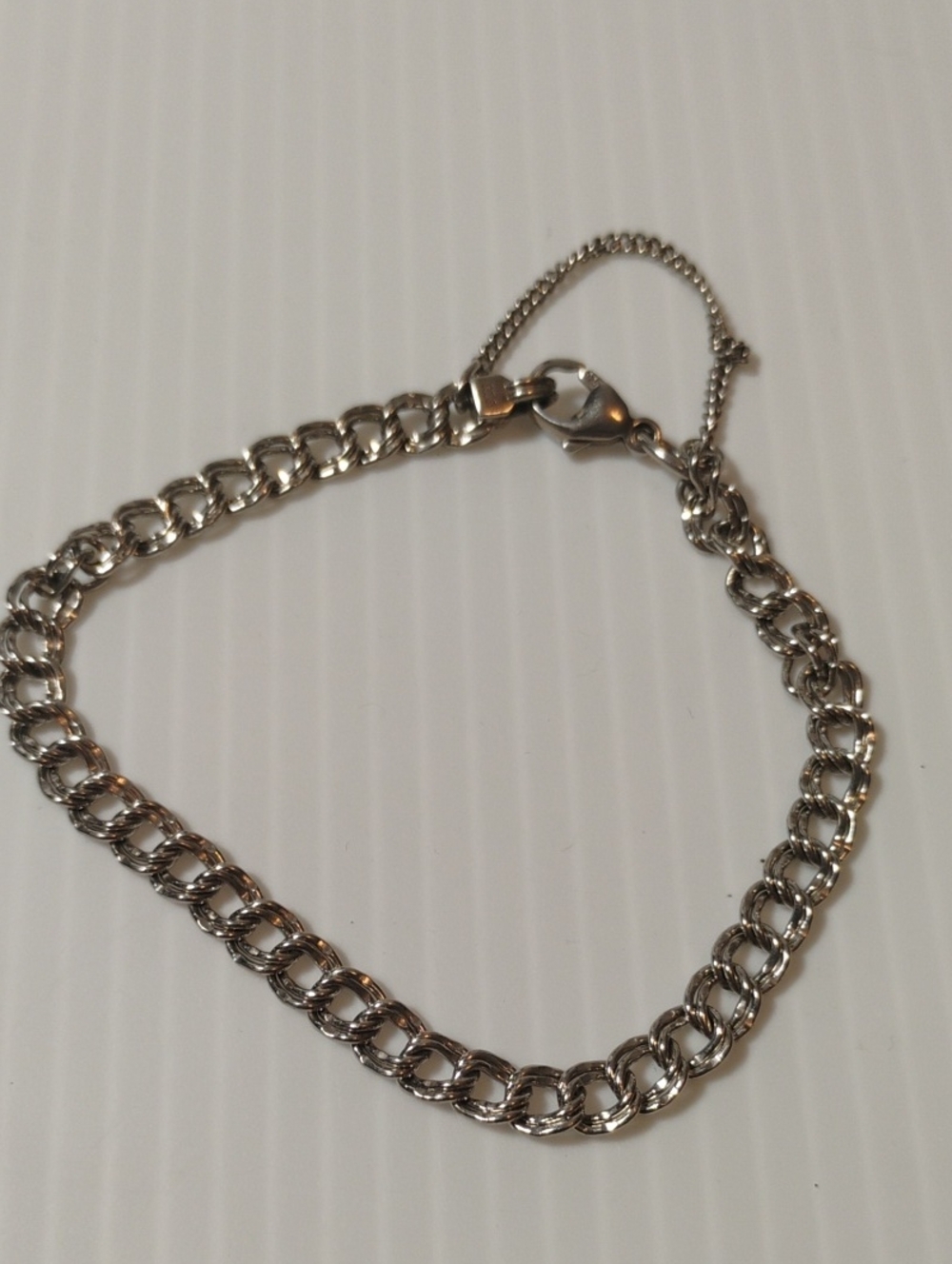 James Avery Double Curb Chain Charm Bracelet Approx 7" +
